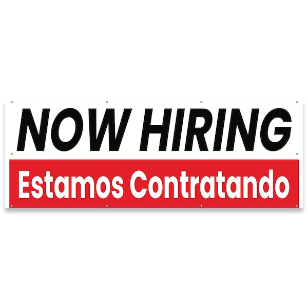 Now Hiring Estamos Contratando Banner Concession Stand Food Truck Single Sided